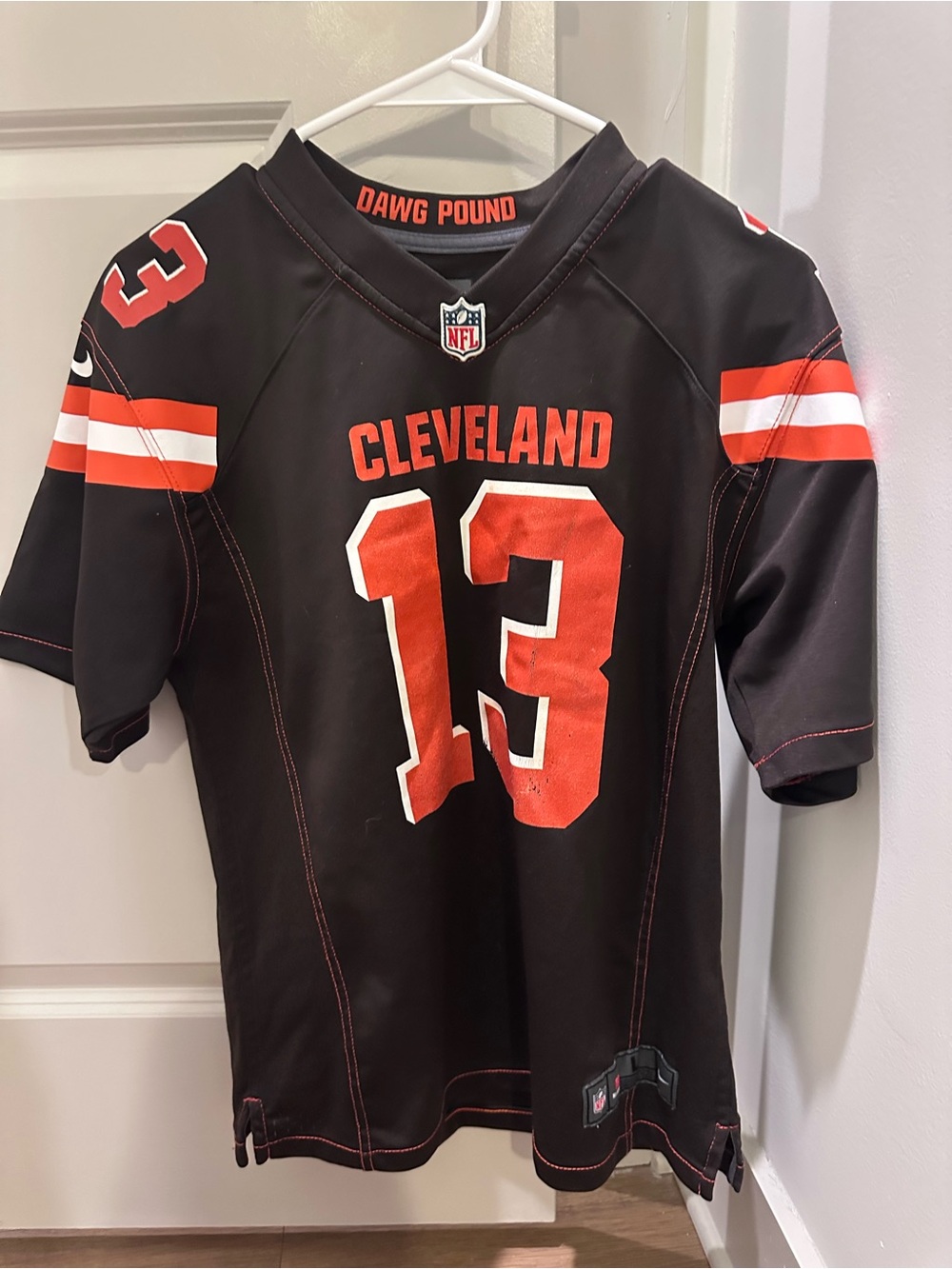 Nike Cleveland #13 Black and Orange Men’s Football Jersey